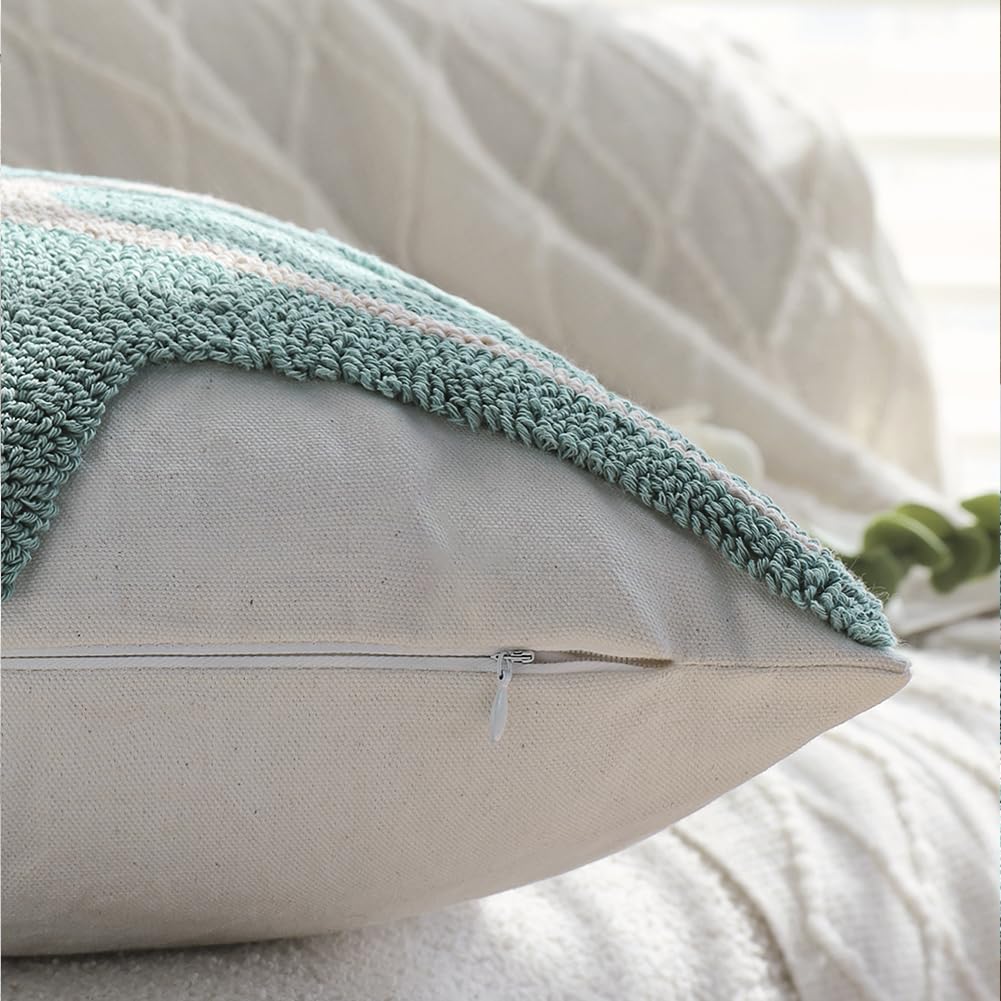 2Pcs 18x18 Tufted Starfish Coastal Beach Canvas Throw Pillow Covers