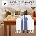 14x90 Inch Blue Vintage Farmhouse 100% Cotton Table Runner