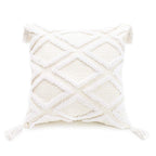 12x20 Boho White Tassel Lumbar Pillow Cover Tufted Chenille Cushion Case 1PC Cover Only