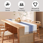 14x90 Inch Blue Vintage Farmhouse 100% Cotton Table Runner