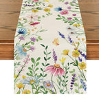 Artoid Mode 13x72 Inch Daisy Eucalyptus Floral Summer Table Runner