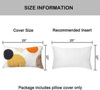 12x20 Inch Yellow Orange Tufted Abstract Boho Mid Century Lumbar Pillow Cover 1PC