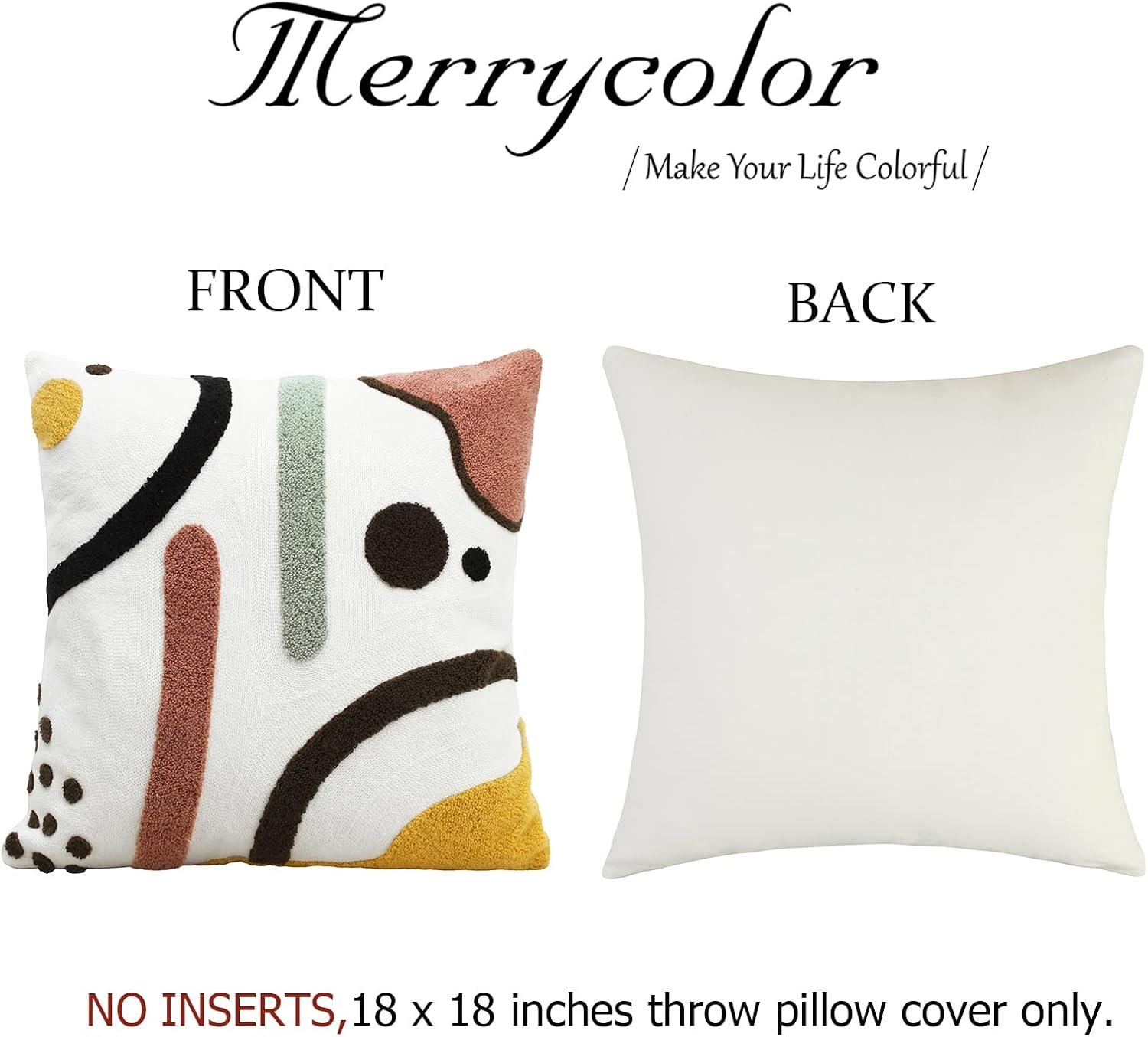 1PC 18x18 Tufted Abstract Line Art Boho Throw Pillow Cover