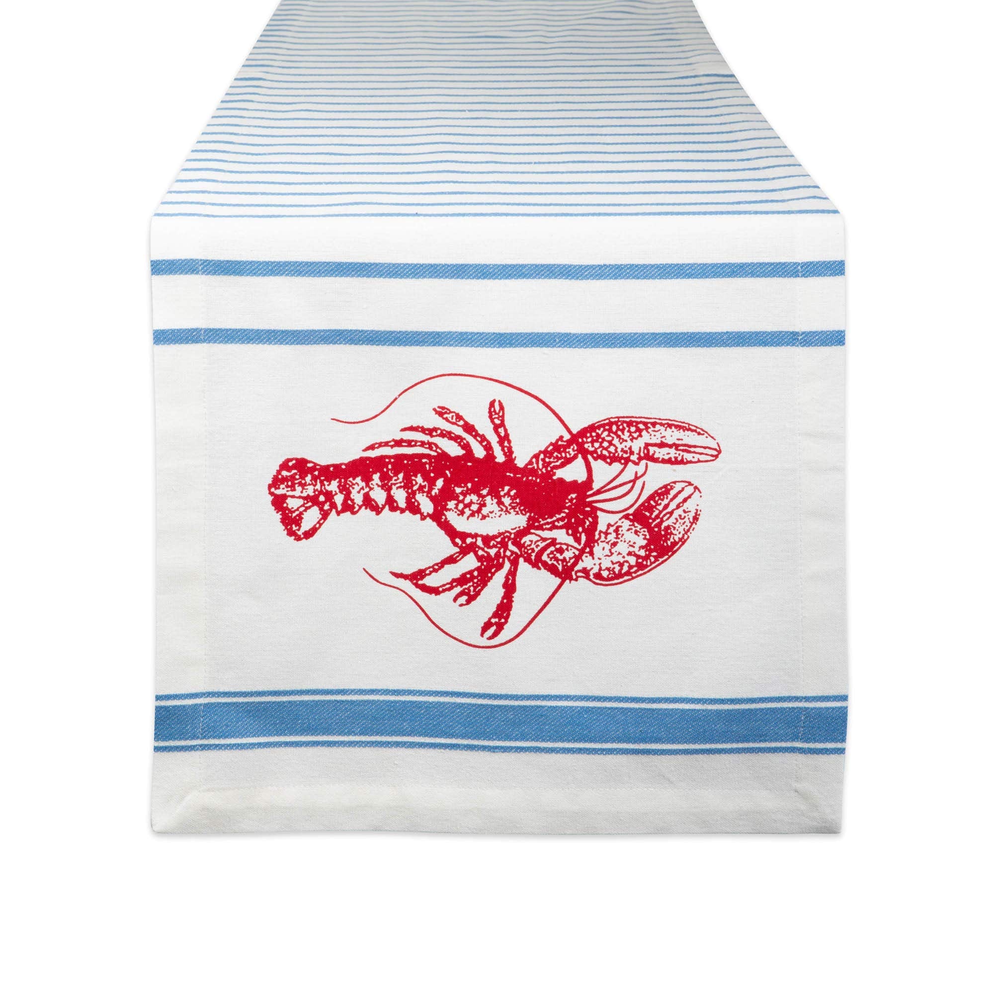 Table Top Décor Collection Spring & Summer Table Runner, 14x72, Lobster Stripe Print