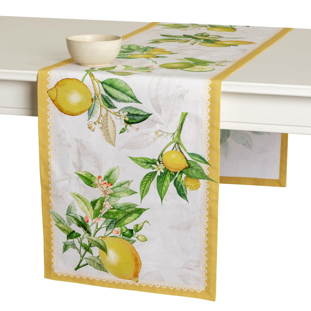 Maison d' Hermine 72 Inch Limoncello 100% Cotton Farmhouse Table Runner