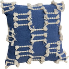 18x18 Inch Blue Tufted Modern Rustic Bohemian Square Throw Pillow Covers