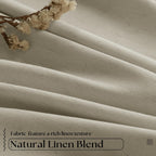 2 Panels 108 Inch Taupe Pinch Pleat Linen Blackout Farmhouse Curtains