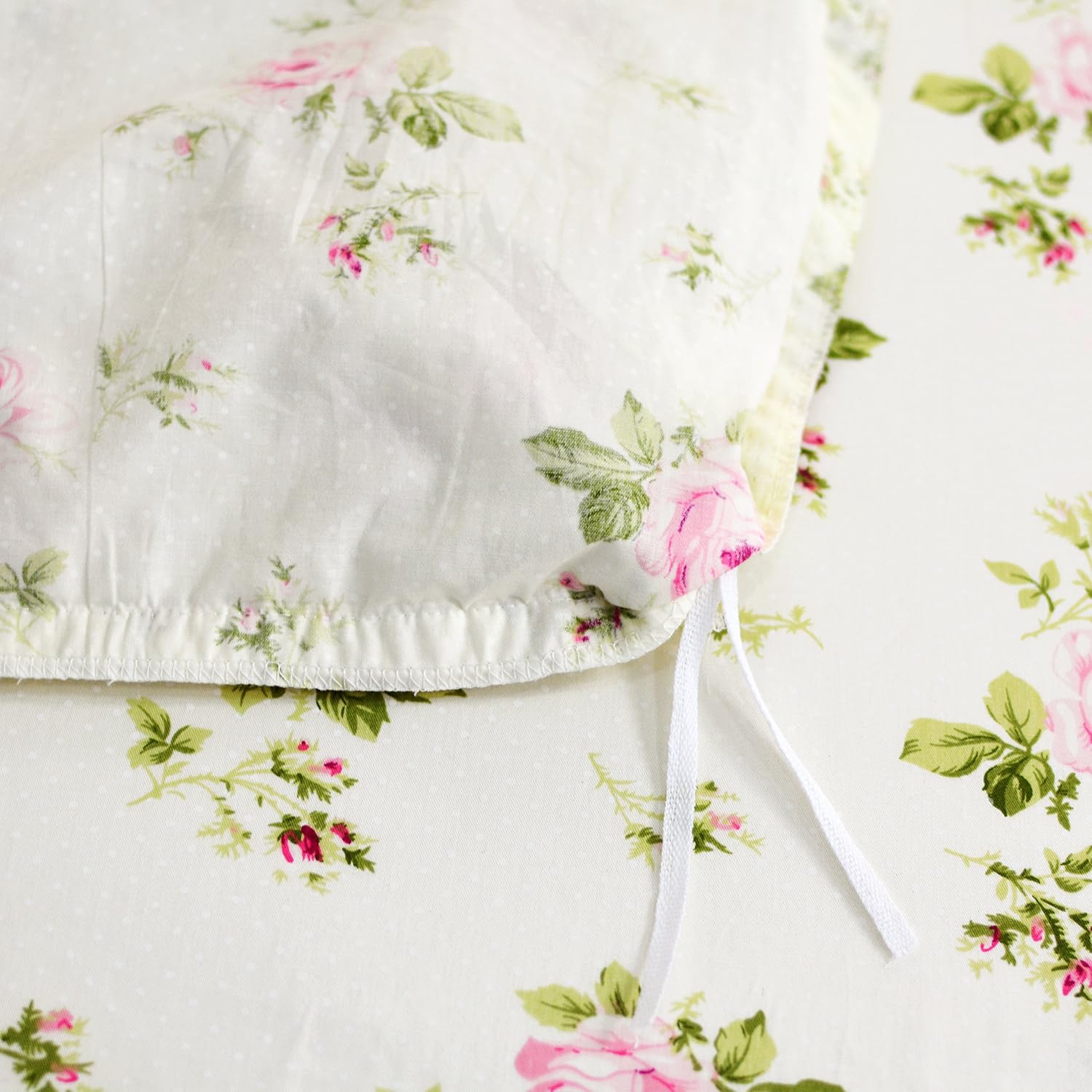 3-Piece Full Rosette Floral Lace Ruffle Princess Duvet Cover Bedding Set for Girls