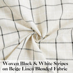 2 Panels 40x84 Inch Black White Buffalo Plaid Linen Grommet Light Filtering Farmhouse Curtains